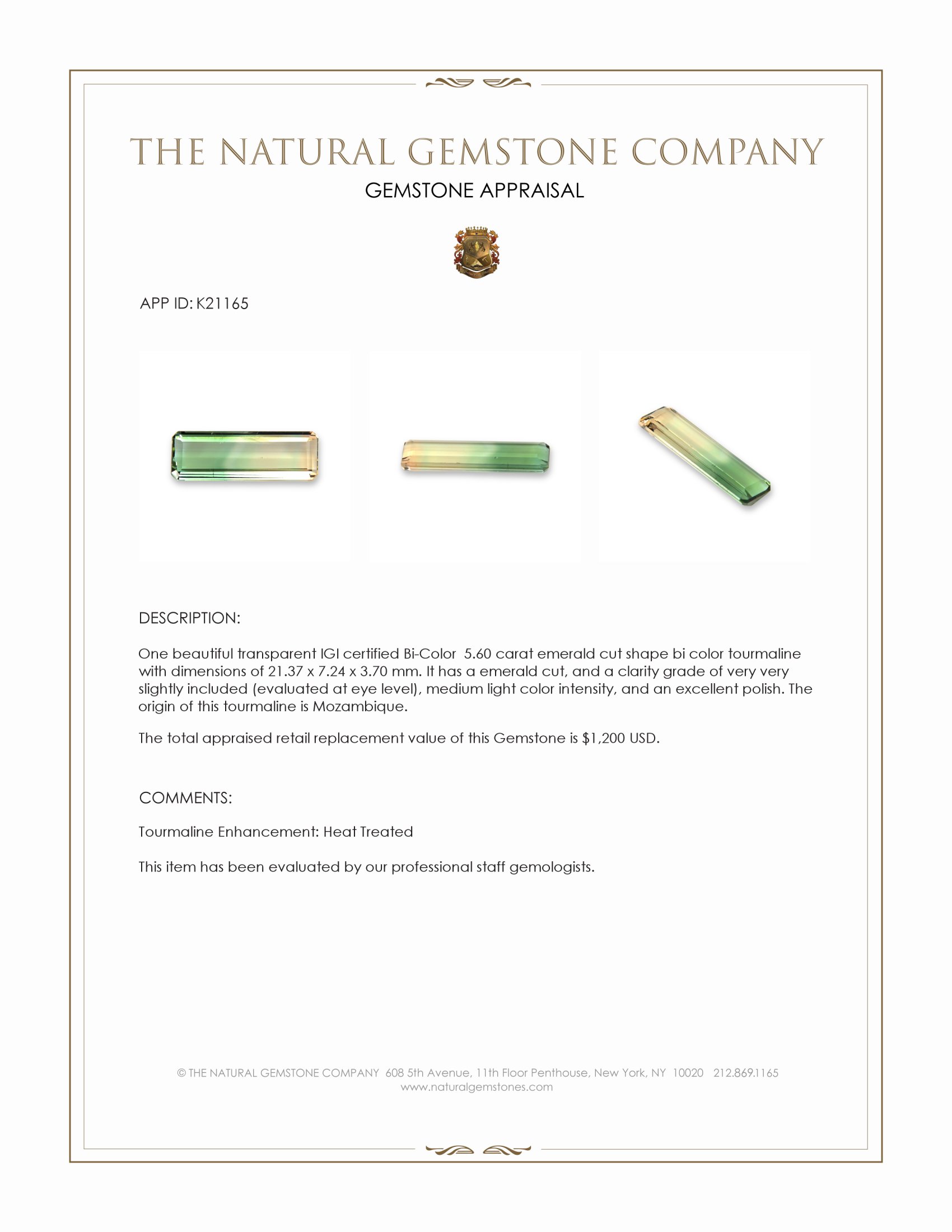 5.60 Ct. Tourmaline from Mozambique