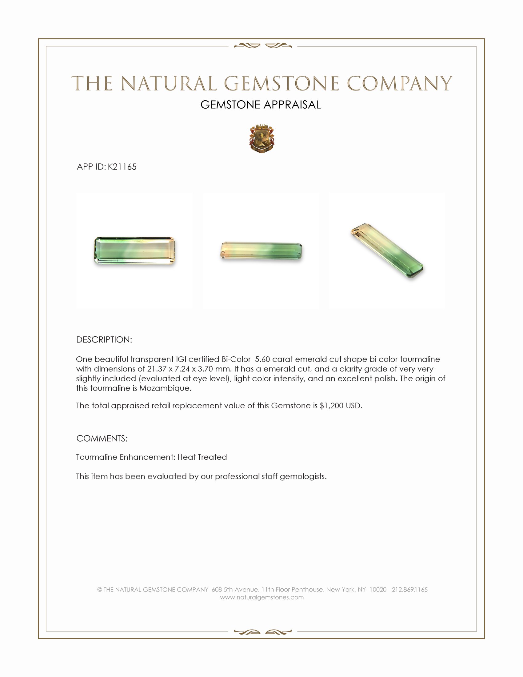 5.60 Ct. Tourmaline from Mozambique