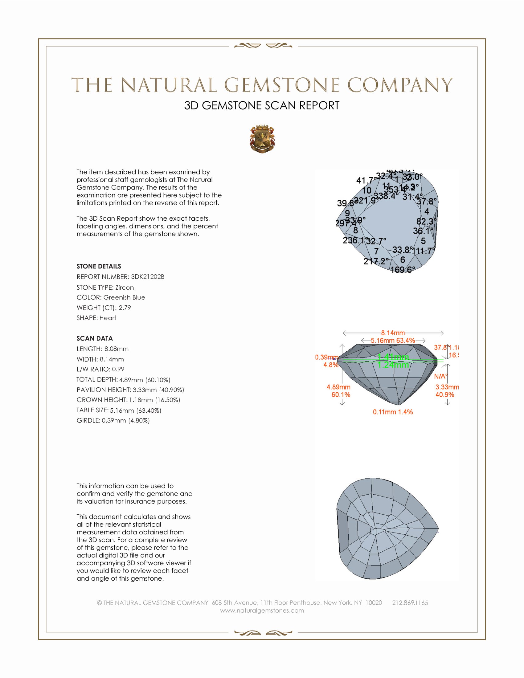 2.79 Ct. Zircon from Madagascar