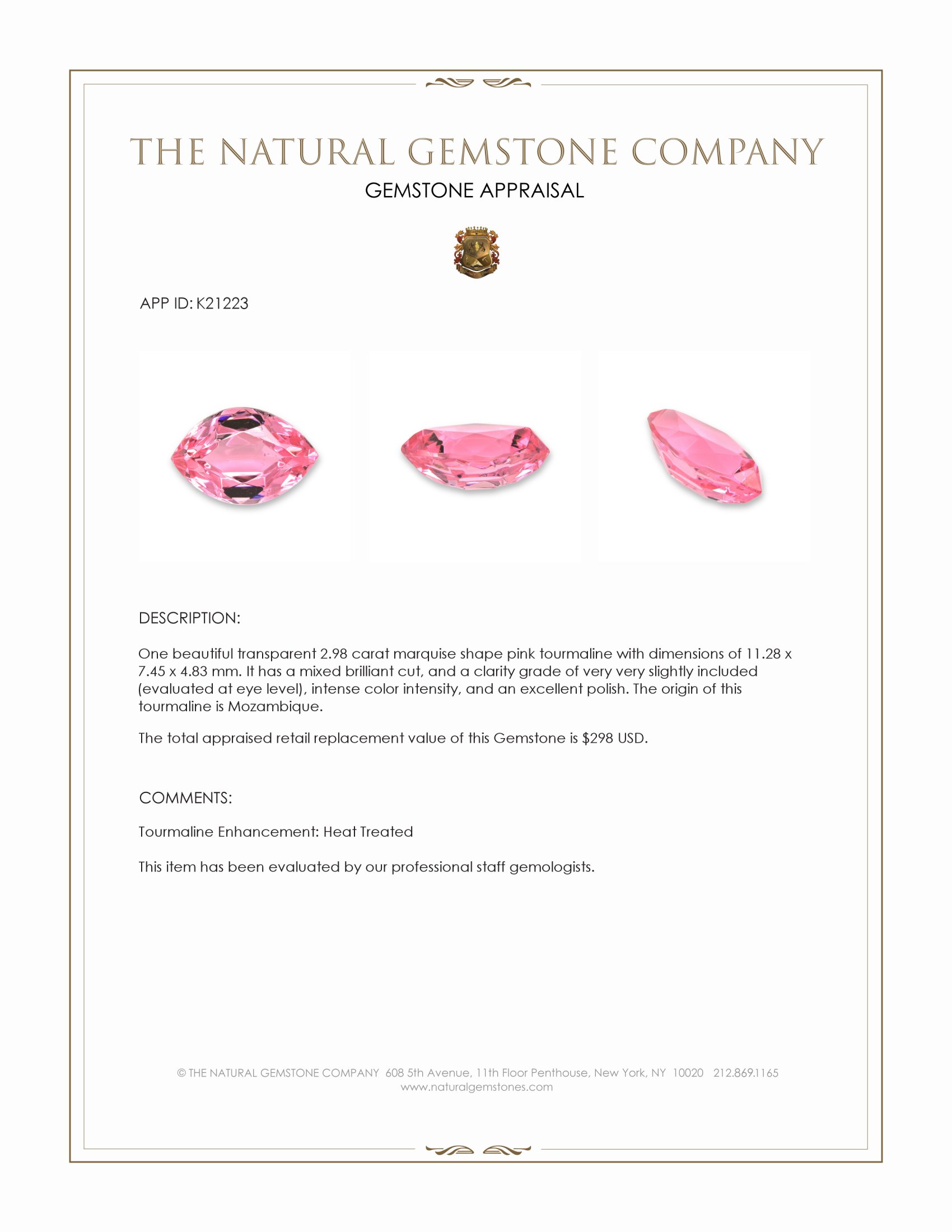 2.98 Ct. Tourmaline from Mozambique