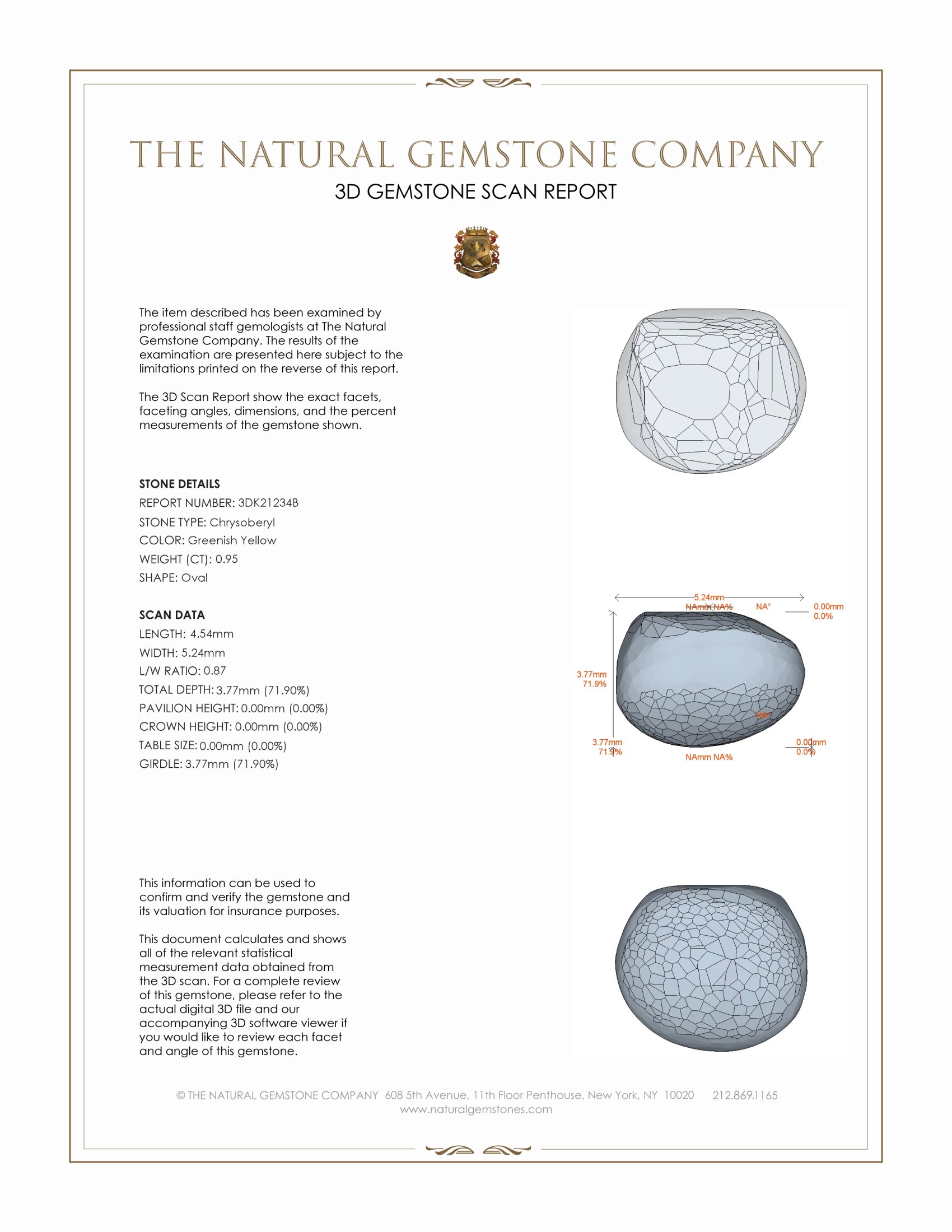 0.95 Ct. Cabochon Chrysoberyl from Ceylon (Sri Lanka)