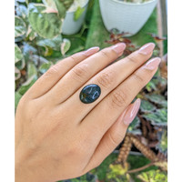 8.16 Ct. Green with Red Spots Cabochon Bloodstone (Heliotrope) from Madagascar Life Style