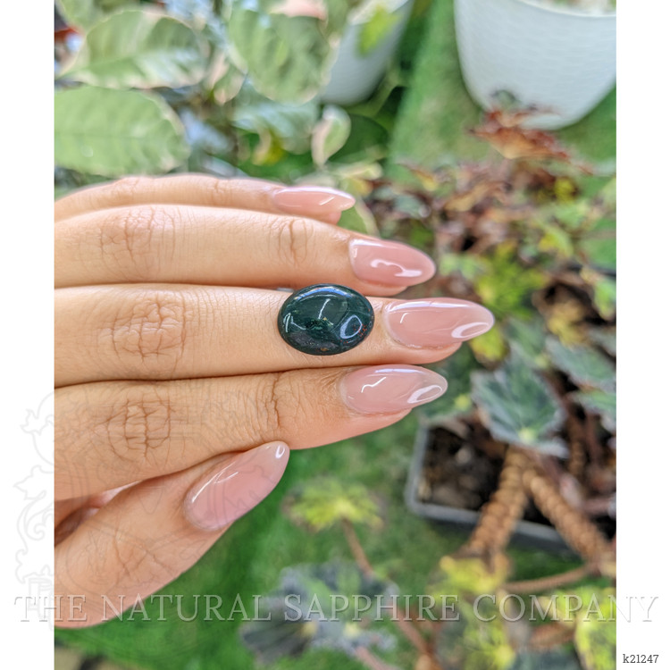 8.98 Ct. Green with Red Spots Cabochon Bloodstone (Heliotrope) from Brazil