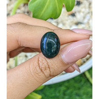8.98 Ct. Green with Red Spots Cabochon Bloodstone (Heliotrope) from Brazil Life Style