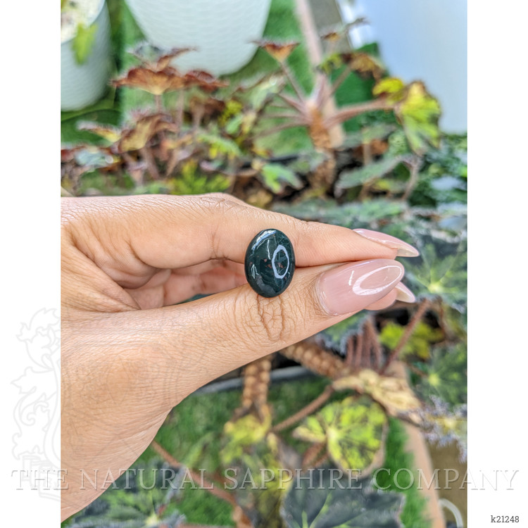 8.09 Ct. Green with Red Spots Cabochon Bloodstone (Heliotrope) from Brazil