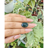8.02 Ct. Green with Red Spots Cabochon Bloodstone (Heliotrope) from Madagascar Life Style