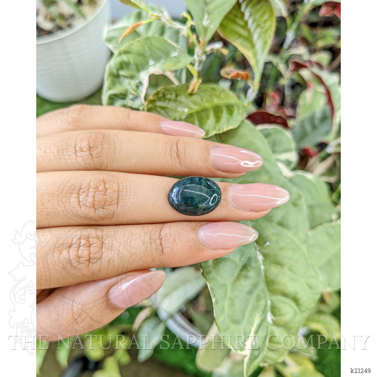 8.02 Ct. Green with Red Spots Cabochon Bloodstone (Heliotrope) from Madagascar