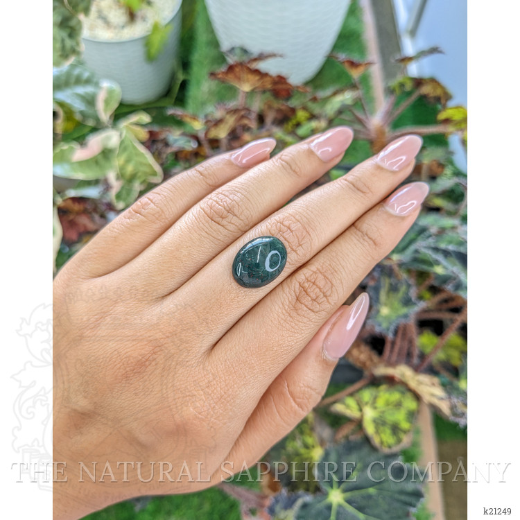 8.02 Ct. Green with Red Spots Cabochon Bloodstone (Heliotrope) from Madagascar