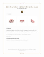 3.06 Ct. Pink Tourmaline from Mozambique Appraisal