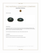 7.65 Ct. Green with Red Spots Cabochon Bloodstone (Heliotrope) from Brazil Appraisal