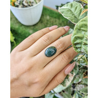 7.65 Ct. Green with Red Spots Cabochon Bloodstone (Heliotrope) from Brazil Life Style
