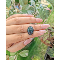 9.17 Ct. Green with Red Spots Cabochon Bloodstone (Heliotrope) from Brazil Life Style