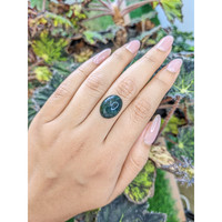 7.32 Ct. Green with Red Spots Cabochon Bloodstone (Heliotrope) from Brazil Life Style