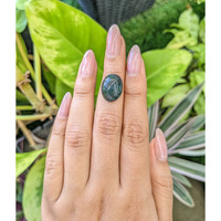 7.32 Ct. Green with Red Spots Cabochon Bloodstone (Heliotrope) from Brazil Life Style