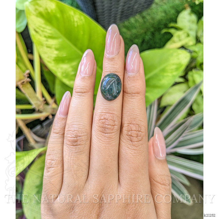 7.32 Ct. Green with Red Spots Cabochon Bloodstone (Heliotrope) from Brazil