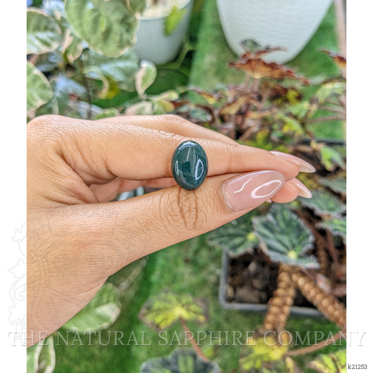 8.39 Ct. Green with Red Spots Cabochon Bloodstone (Heliotrope) from Madagascar