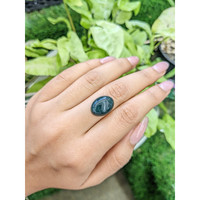 8.39 Ct. Green with Red Spots Cabochon Bloodstone (Heliotrope) from Madagascar Life Style