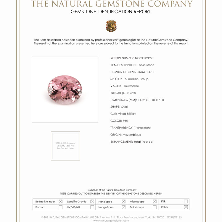 4.98 Ct. Tourmaline from Mozambique