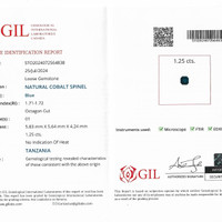 1.25 Ct. Cobalt Spinel from Tanzania Scan Report