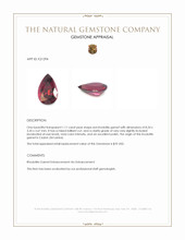 1.11 Ct. Red Rhodolite Garnet from Ceylon (Sri Lanka) Appraisal