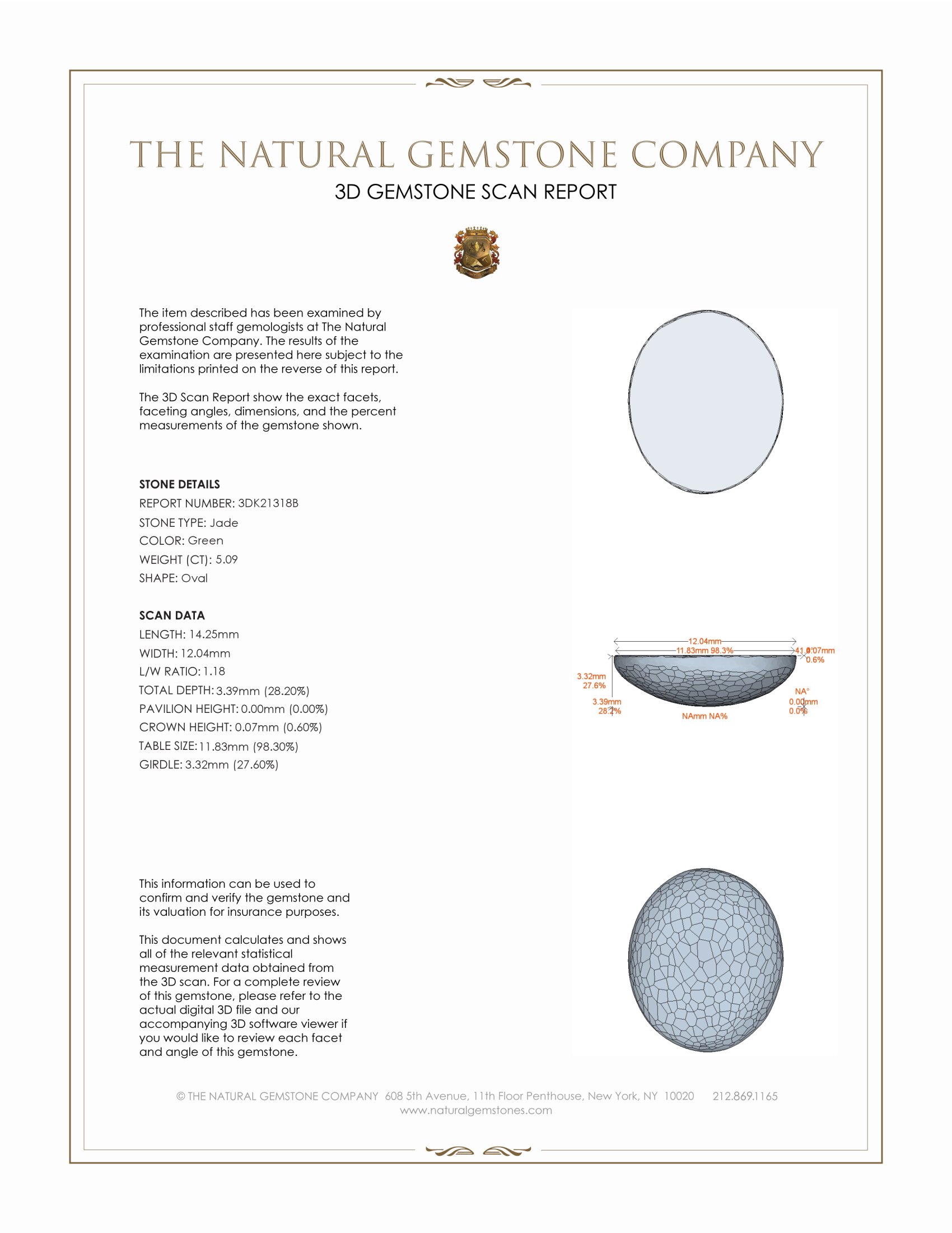 5.09 Ct. Cabochon Jade from Burma (Myanmar)