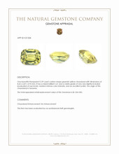 2.59 Ct. Greenish Yellow Chrysoberyl from Tanzania Appraisal