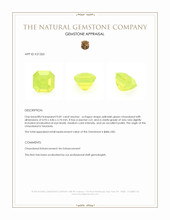 0.81 Ct. Yellowish Green Chrysoberyl from Tanzania Appraisal