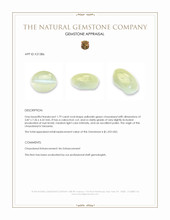 1.79 Ct. Yellowish Green Cabochon Chrysoberyl from Tanzania Appraisal