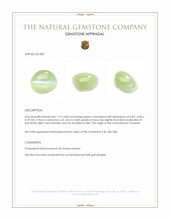 1.72 Ct. Green Cabochon Chrysoberyl from Tanzania Appraisal