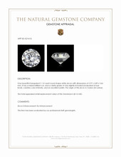 1.14 Ct. White Zircon from Ceylon (Sri Lanka) Appraisal