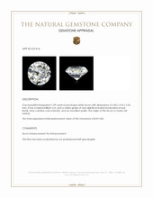 1.09 Ct. White Zircon from Ceylon (Sri Lanka) Appraisal