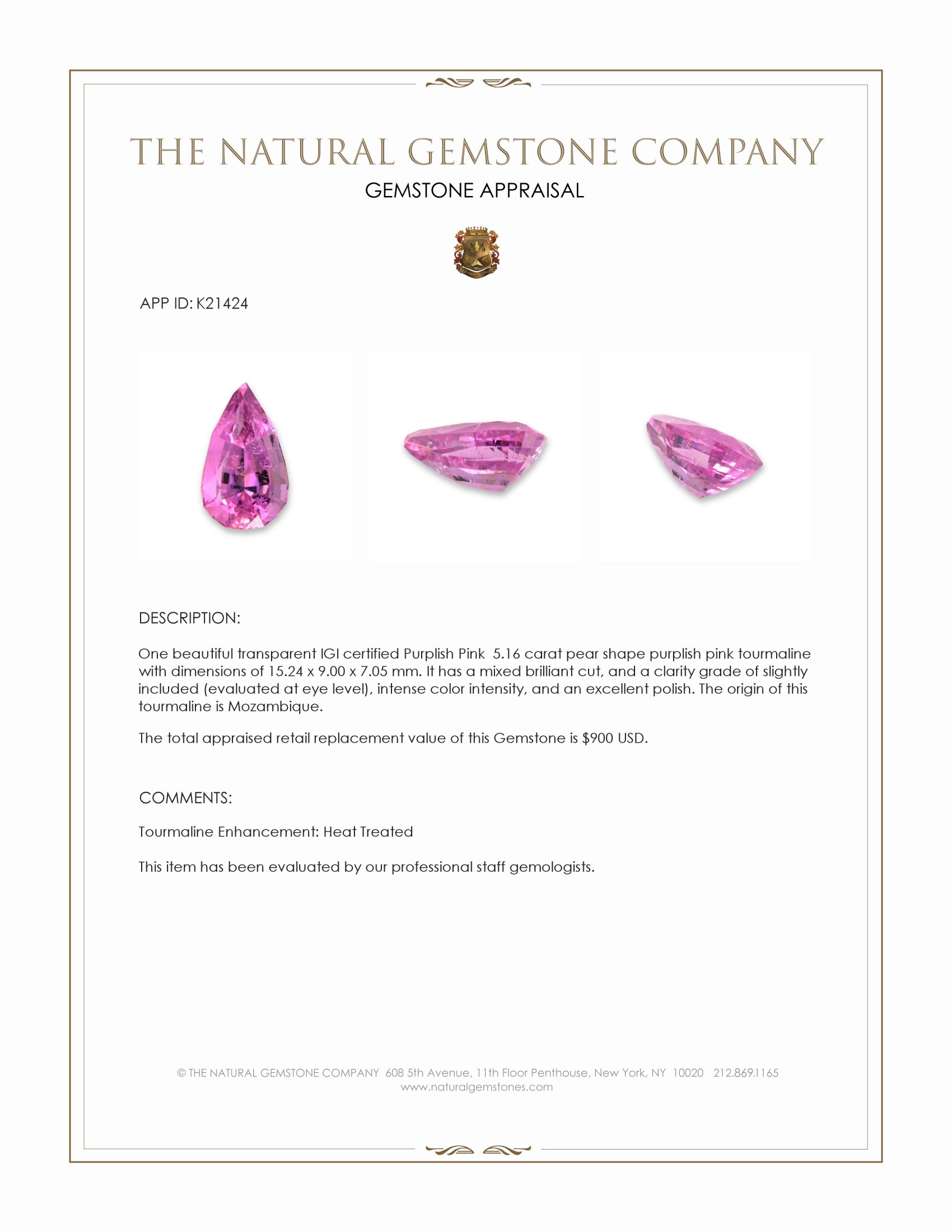 5.16 Ct. Tourmaline from Mozambique