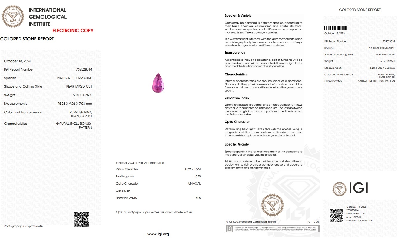 5.16 Ct. Tourmaline from Mozambique