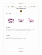 19.00 Ct. Pink Kunzite from Afghanistan Appraisal
