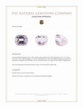 9.67 Ct. Pink Kunzite from Afghanistan Appraisal
