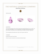 5.84 Ct. Pink Kunzite from Afghanistan Appraisal