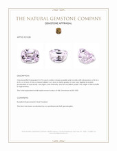 2.75 Ct. Purplish Pink Kunzite from Afghanistan Appraisal