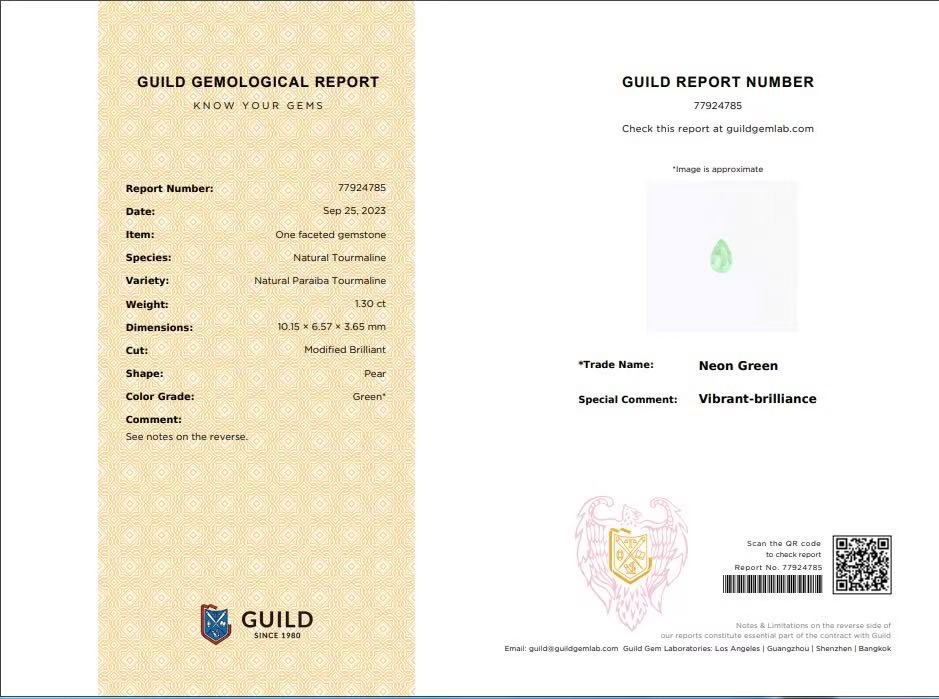 1.29 Ct. Paraiba Tourmaline from Mozambique