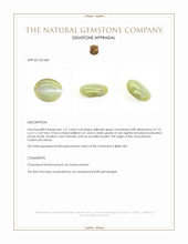 1.21 Ct. Yellowish Green Cabochon Chrysoberyl from Ceylon (Sri Lanka) Appraisal