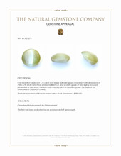 1.72 Ct. Yellowish Green Cabochon Chrysoberyl from Ceylon (Sri Lanka) Appraisal