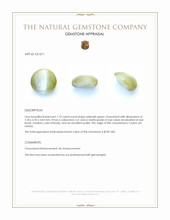 1.72 Ct. Yellowish Green Cabochon Chrysoberyl from Ceylon (Sri Lanka) Appraisal