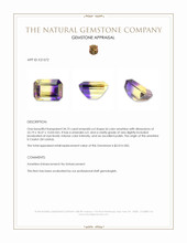 34.73 Ct. Bi Color Ametrine from Ceylon (Sri Lanka) Appraisal