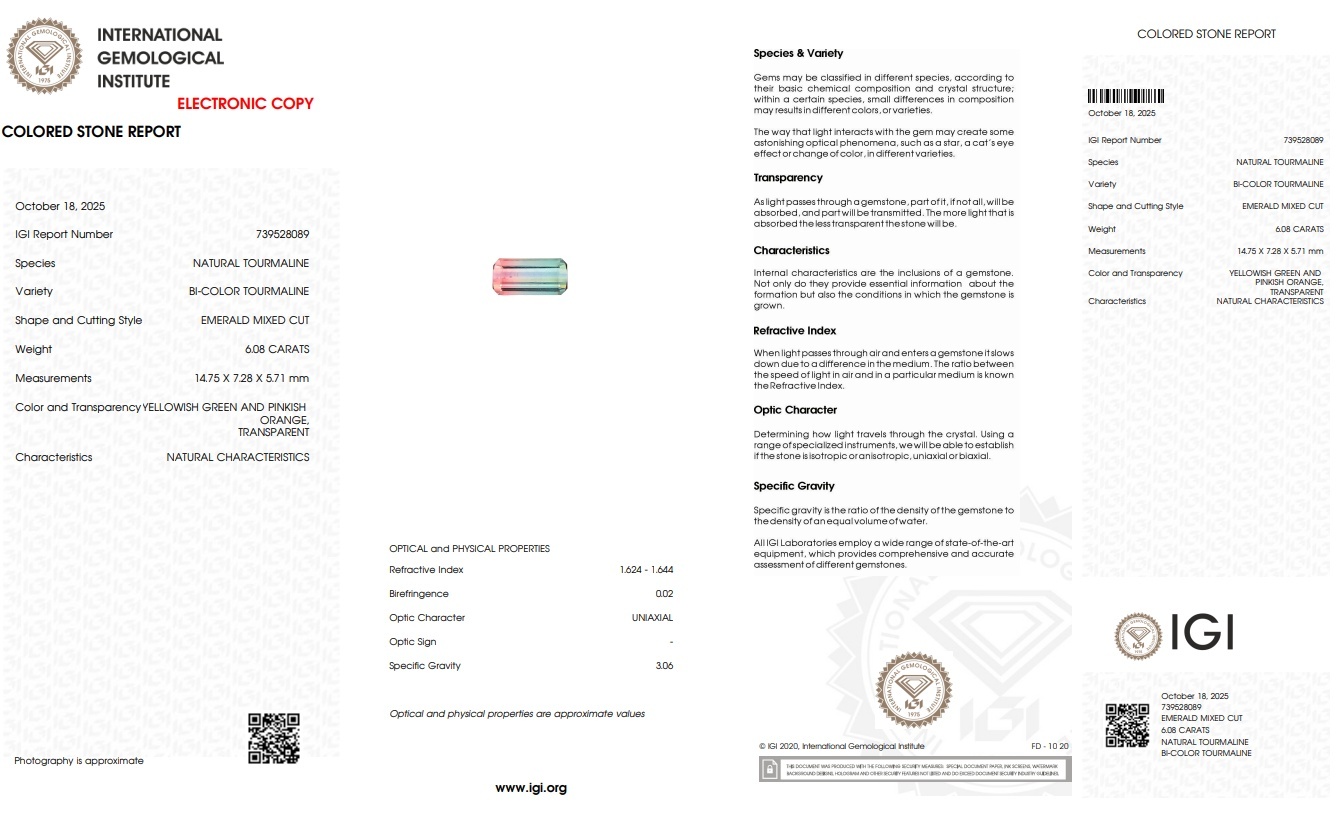 6.08 Ct. Tourmaline from Mozambique