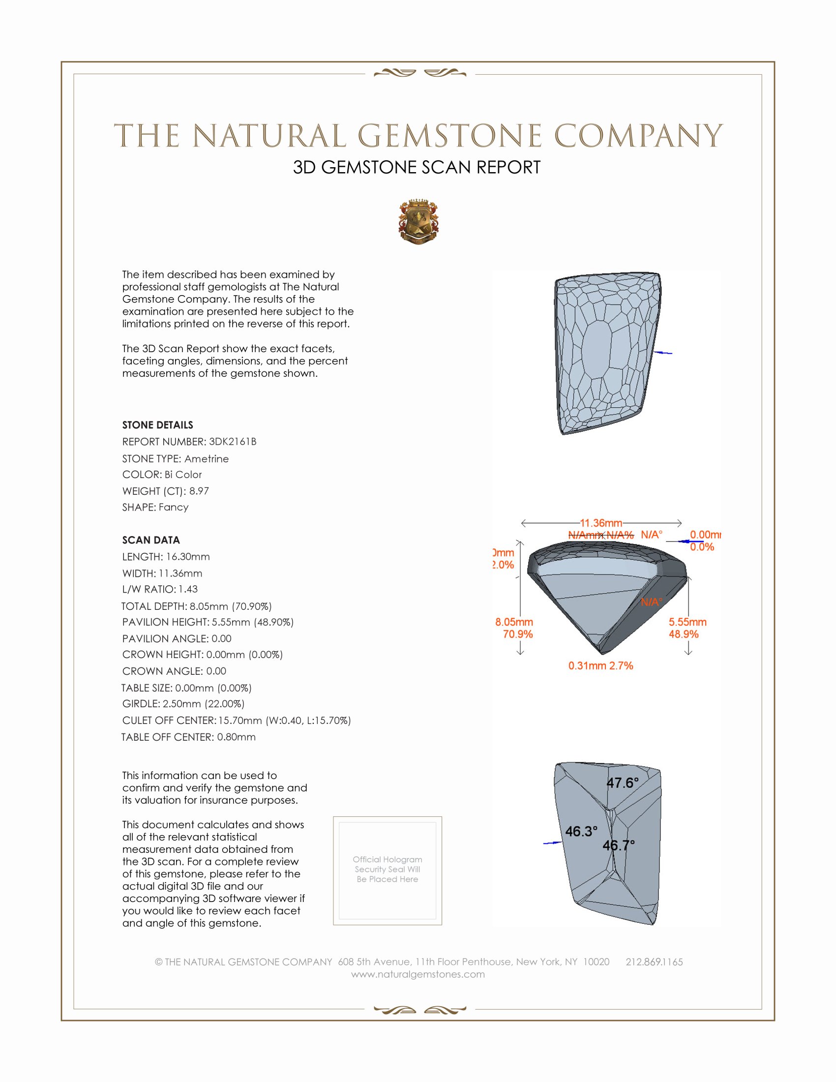 8.97 Ct. Cabochon Ametrine from Bolivia