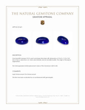 23.55 Ct. Cabochon Lapis from Afghanistan Appraisal