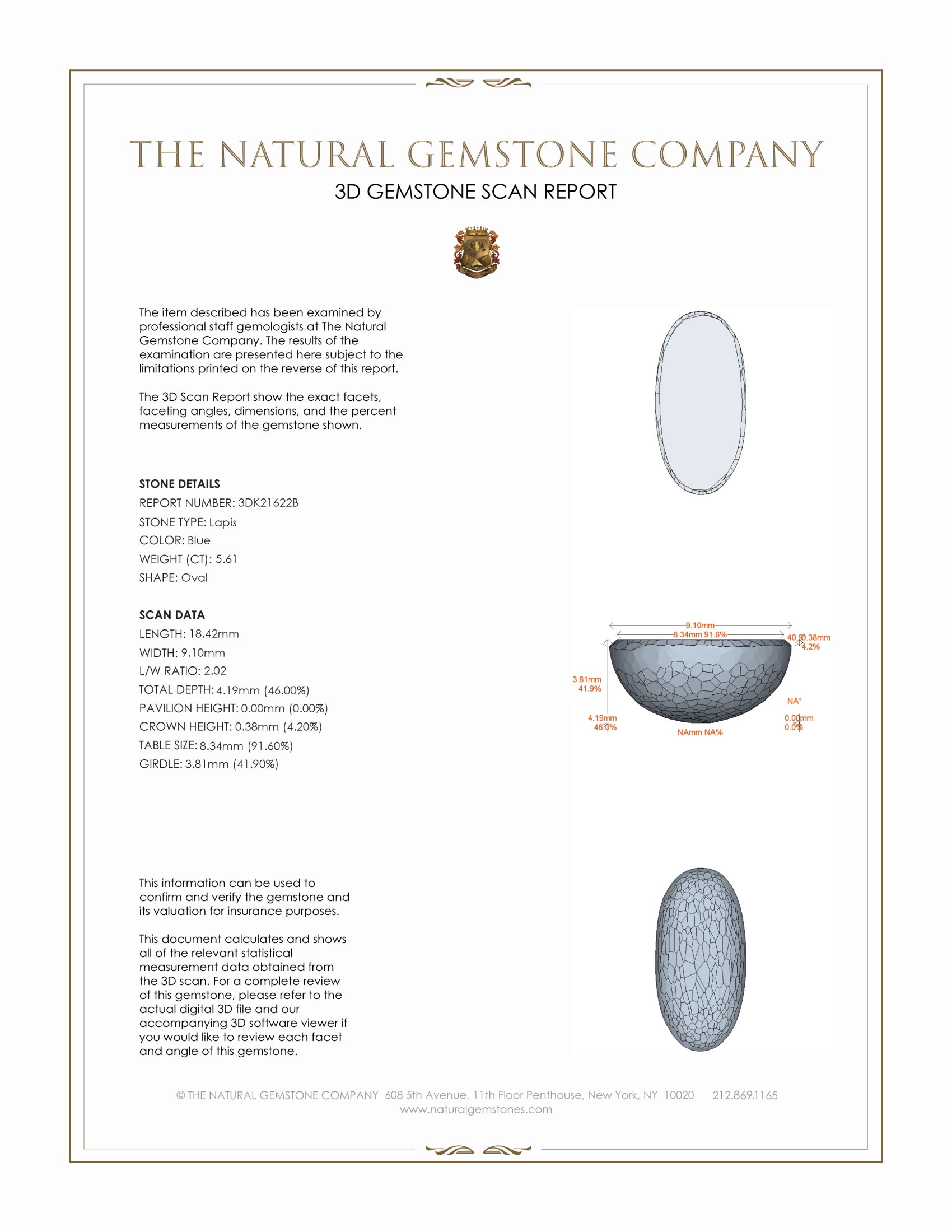 5.61 Ct. Cabochon Lapis from Afghanistan