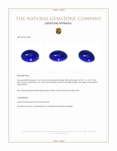 16.55 Ct. Cabochon Lapis from Afghanistan Appraisal