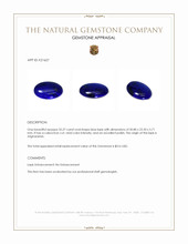 32.27 Ct. Cabochon Lapis from Afghanistan Appraisal