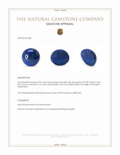30.56 Ct. Cabochon Lapis from Afghanistan Appraisal