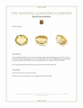 19.27 Ct. Yellow Citrine from Brazil Appraisal
